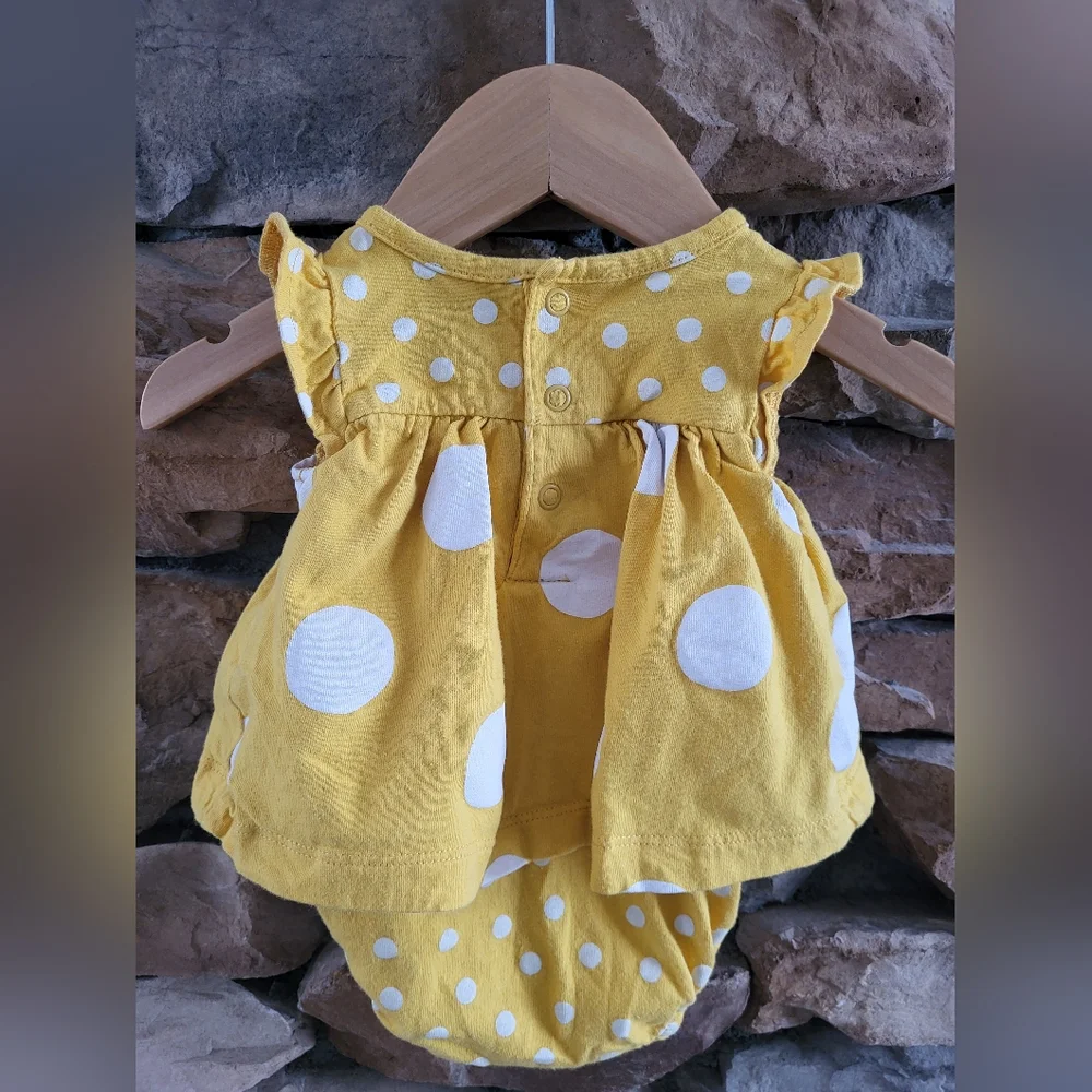 Carter's Yellow and White Polka Dot Dress